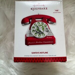 Hallmark Keepsake Red Rotary Santa’s Hotline Phone Christmas Tree Ornament